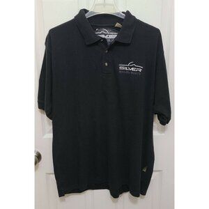 Vtg Malibu Boats Silver Edition 1982-2007 Polo Shirt Embroidered Black Sz Large